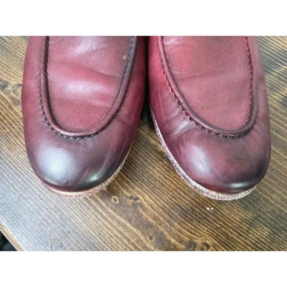 VERO CUOIO Italian Leather Slip On Mahogany Loafers Dress Shoes Italy Men's 10.5 - Picture 6 of 16